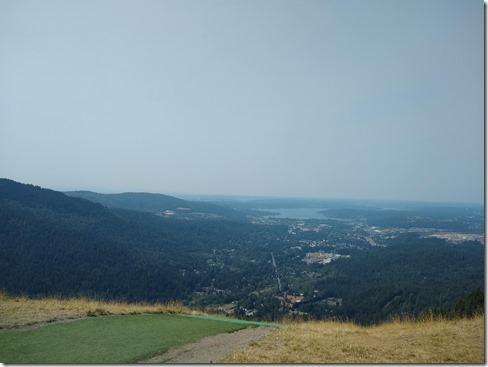 hazy view of issaquah, lake sammamish and bellevue from poo poo point