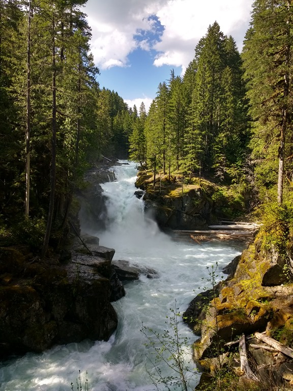 Silver Falls on the east side is a highlight of a Mt Rainier summer day trip