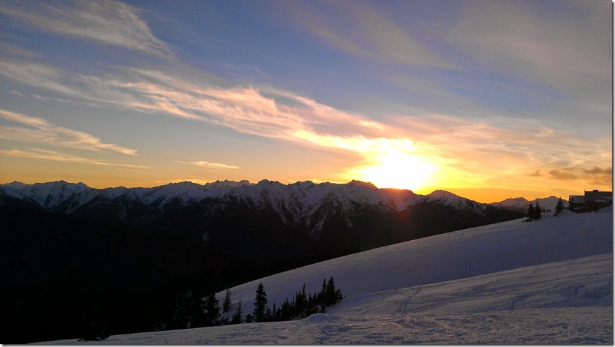 Hurricane Ridge Snowshoeing sunset