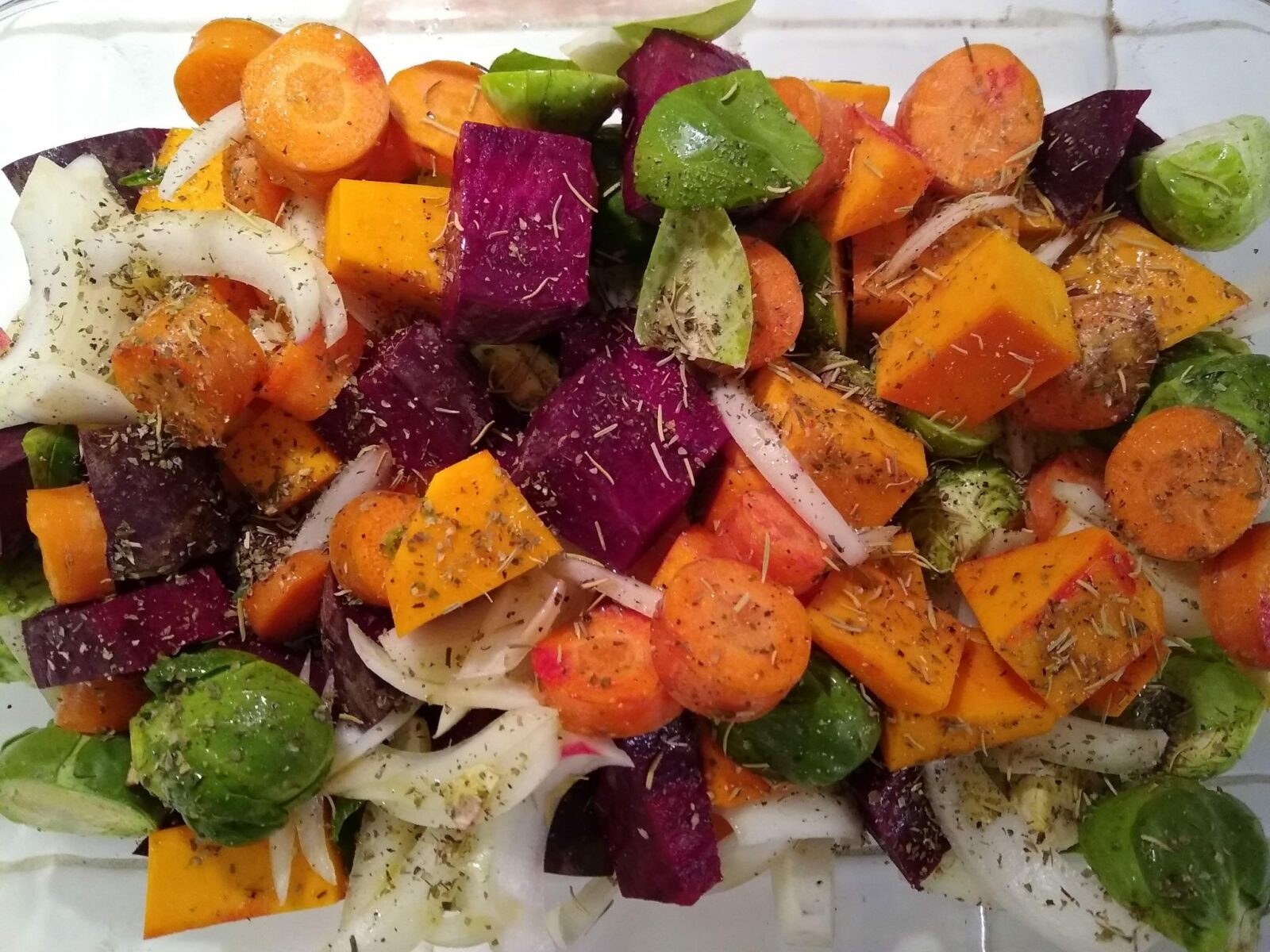 Colorful pacific northwest roasted vegetables