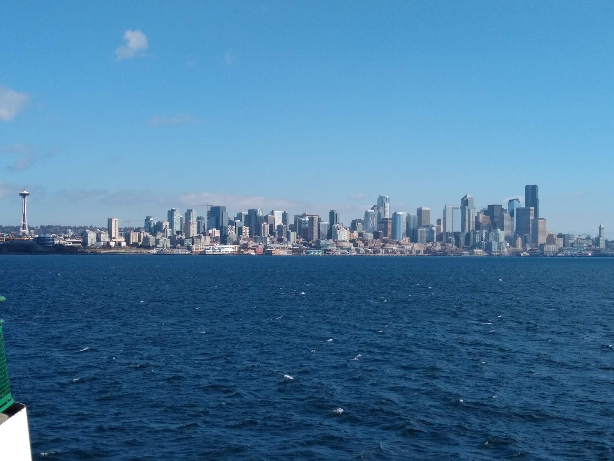 The Seattle city skyline seen from the water