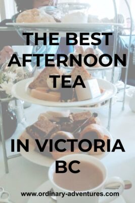 A traditional tea tray with cakes and sandwiches. Text reads: The best afternoon tea in Victoria