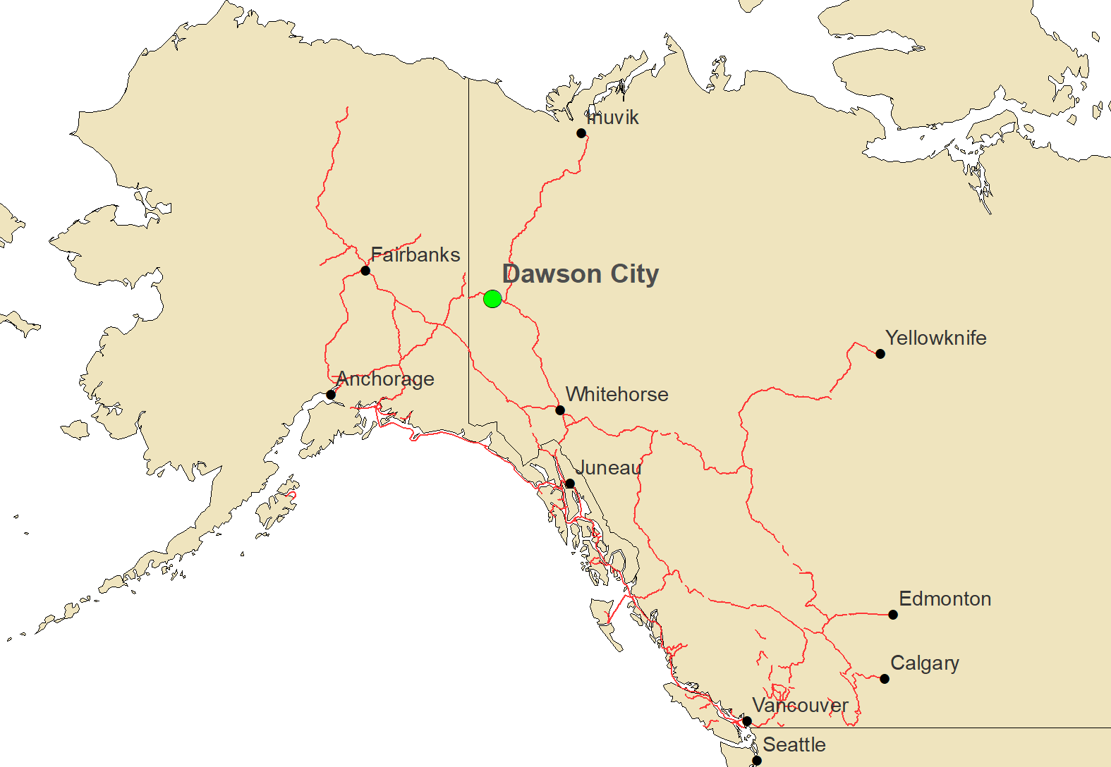 Dawson City Alaska Map - Hazel Korella